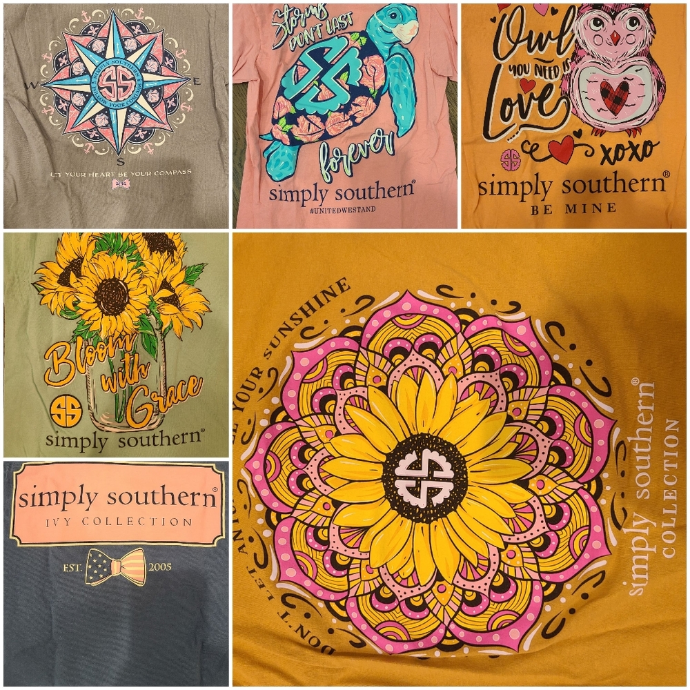 **7 for $35  small simply southern shirts***